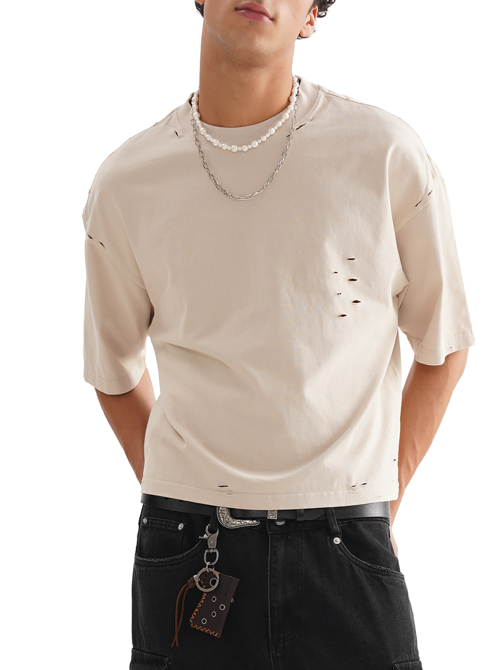 BOXY RIPPED TEE